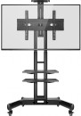 Мобильная стойка ONKRON TS1552 на 1 ТВ/ 32-65" от 200х200 до 400х600 регулировка полок по высоте колесики с блокировкой черная4
