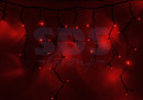 Гирлянда Айсикл (бахрома) светодиодный, 4,0 х 0,6 м, черный провод "КАУЧУК", 230 В, диоды красные, 128 LED NEON-NIGHT