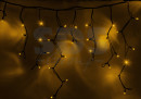 Гирлянда Айсикл (бахрома) светодиодный, 5,6 х 0,9 м, черный провод "КАУЧУК", 230 В, диоды желтые, 240 LED NEON-NIGHT