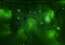 Гирлянда Айсикл (бахрома) светодиодный, 5,6 х 0,9 м, черный провод "КАУЧУК", 230 В, диоды зеленые, 240 LED NEON-NIGHT
