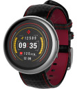 Смарт часы MyKronoz ZeRound2HR Premium цвет матовое серебро, ремешок цвет черный карбон с красной прострочкой