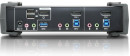 Переключатель KVM ATEN  CS1922-AT-G Переключатель, электрон., KVM+Audio+USB 3.0,  1 user USB+DP =>  2 cpu USB+DP, со шнурами DP 2x1.5м.+USB 2х1.8м., 33