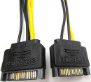 Переходник питания для PCI-Ex видеокарт 2 x SATA 15pin (M) -> 8pin ORIENT C5882
