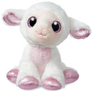 Мягкая игрушка овечка Aurora 18 см белый фиолетовый текстиль наполнитель