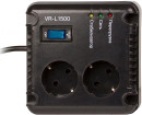 Stabilizer SVEN VR-L1500, Relay, 500W, 184-285v, 2 euro outlets, 1 розетка ІЕС 320, black,  124 ? 119 ? 124mm, 2.09kg.2