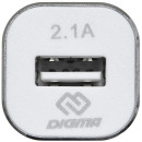 Автомобильное зарядное устройство Digma DGCC-1U-2.1A-WG 2.1A белый2