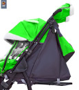 Коляска-санки Snow Galaxy City-1 Совушки на зелёном на больших колёсах Ева+сумка+варежки до 25 кг металл ткань зеленый7
