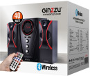Ginzzu GM-407 2.1 с Bluetooth, выходная мощность 20Вт + 2х10Вт, аудиоплеер USB-flash, SD-card, FM-радио, пульт ДУ - 21 кнопка, стерео вход (2RCA), эквалайзер (обыч5