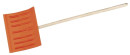 Лопата снеговая стальная с деревянным черенком, 430мм, оранжевая, СИБИН [421841]