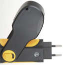 Ultraflash LED3828   (фонарь аккум 220В, черный/желтый, 1LED 0,5Вт, SLA, пласт, склад. вил коробка)2