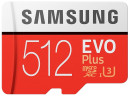 Карта памяти MicroSDXC 512GB Samsung EVO Plus v2 UHS-I U3 + SD Adapter (R100/W90Mb/s) (MB-MC512GA/RU)