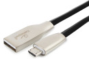 Кабель USB 2.0 microUSB 1м Cablexpert Gold ромбовидный черный CC-G-mUSB01Bk-1M