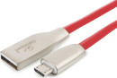 Кабель USB 2.0 microUSB 1м Cablexpert Gold ромбовидный красный CC-G-mUSB01R-1M