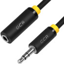 Greenconnect Удлинитель аудио 0.25m jack 3,5mm/jack 3,5mm черный, желтая окантовка, ультрагибкий, 28AWG, M/F, Premium , экран, стерео(GCR-STM1114-0.25m)