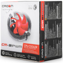CROWN Кулер для процессора CM-91 PWM ( Для Intel и AMD,TDP до 125 Ватт, коннектор 4 pin,PWM,  Низкая посадка радиатора,Гидродинамическии? подшипник,Размер: 115*110*57 мм)7