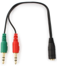 Кабель аудио сигнала Cablexpert, джек3.5 нушники + 3.5 микрофон-> джек3.5 4pin, длина 20см, черный (CCA-418)2