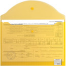 Папка-конверт с кнопкой BRAUBERG "My CLEAR BAG", А4, 150 мкм, до 100 листов, прозрачная, ассорти, 2251744