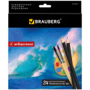 Набор цветных карандашей BRAUBERG Artist line 24 шт 176 мм акварельные