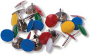 Кнопки канцелярские BRAUBERG, металлические, цветные, 10 мм, 50 шт., в картонной коробке, 2205543