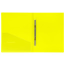 Папка с металлическим скоросшивателем и внутренним карманом BRAUBERG "Neon", 16 мм, желтая, до 100 листов, 0,7 мм, 2274655