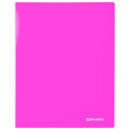 Папка с металлическим скоросшивателем и внутренним карманом BRAUBERG "Neon", 16 мм, розовая, до 100 листов, 0,7 мм, 2274666
