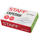Скрепки STAFF, 28 мм, металлические, 100 шт., в картонной коробке, Россия, 2200122