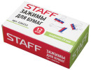 Зажимы для бумаг STAFF, комплект 12 шт., 25 мм, на 100 л., "Триколор", в картонной коробке, 226252