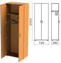 Шкаф для одежды "Фея", 740х390х2000 мм, цвет орех милан, ШФ17.5