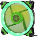 CROWN Вентилятор для компьютерного корпуса CMCF-12025S-1232 (120*120*25мм;Зелёное LED кольцо;1500 об/мин;35CFM;20Дб;Подшипник скольжения;3pin+MOLEX(папа-мама) 40+10см)