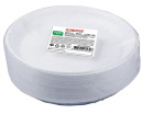 Одноразовые тарелки "Стандарт", плоские d=220 мм, комплект 100 шт., ЛАЙМА, белые, ПП, для холодного/горячего, 6026492