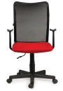 Кресло BRABIX "Spring MG-307", с подлокотниками, комбинированное красное/черное, TW, 5314053