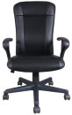 Кресло BRABIX "Optima MG-370", с подлокотниками, экокожа/ткань, черное, 5315805