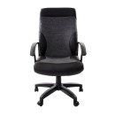 Кресло офисное BRABIX "Trust EX-535", экокожа черная, ткань серая, 5313833