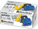 Дырокол BRAUBERG "Partner", металлический, на 10 листов, ассорти (синий/черный), 2225242