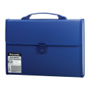 Портфель пластиковый BRAUBERG, А4, 332х245х35 мм, 13 отделений, текстура, пластиковый индекс, темно-синий, 2213793