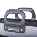 Портфель пластиковый BRAUBERG премьер, А4, 390х315х120 мм, 3 отделения, на молнии, серый, 2230833