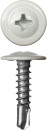 Саморезы ПШМ-С со сверлом для листового металла, 19 х 4.2 мм, 450 шт, RAL-9003 белый, ЗУБР