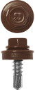 Саморезы СКМ кровельные, RAL 8017 шоколадно-коричневый, 25 х 5.5 мм, 420 шт, для металлических конструкций, ЗУБР Профессионал