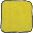Салфетка универсальная двусторонняя, плотная микрофибра (плюш), 35х35 см, желтая/серая, ЛАЙМА, 6046862