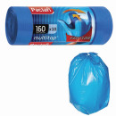 Мешки для мусора 160 л, с ушками, синие, в рулоне 10 шт., ПВД, 30 мкм, 90х125 см, PACLAN "Multitop", 134442