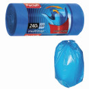 Мешки для мусора 240 л, с ушками, синие, в рулоне 10 шт., ПВД, 40 мкм, 90х145 см, PACLAN "Multitop", 134451