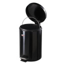 Ведро-контейнер для мусора (урна) с педалью ЛАЙМА "Classic", 12 л, черное, глянцевое, металл, со съемным внутренним ведром, 6028502