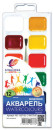 Краски акварельные ЛУЧ "Классика", 12 цветов, медовые, с кистью, пластиковая коробка, 19С1287-08
