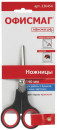 Ножницы ОФИСМАГ "Soft Grip", 140 мм, резиновые вставки, черно-красные, 3-х сторонняя заточка, 236454