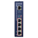 IP30 Industrial 1-Port 60W Ultra POE to 4-Port 802.3af/at Gigabit POE Extender (-40 to 75 C)2