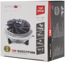 CROWN Кулер для процессора CM-S1250TPWM  ( Универсальный сокет для Intel и AMD, безвинтовое крепление, TDP 125 Ватт, коннектор 4 pin,PWM, Высота 53мм, Гидродинамическии? подшипник,Размер: 122*122*53мм6
