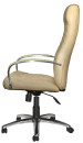 Кресло офисное "Консул", кожа, хром, монолитный каркас, бежевое К-212