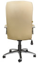 Кресло офисное "Консул", кожа, хром, монолитный каркас, бежевое К-214